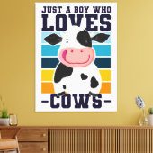 牛を愛する少年 キャンバスプリント (インサイチュ (リビング))