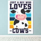牛を愛する少年 キャンバスプリント (インサイチュ (ウッドフロア))