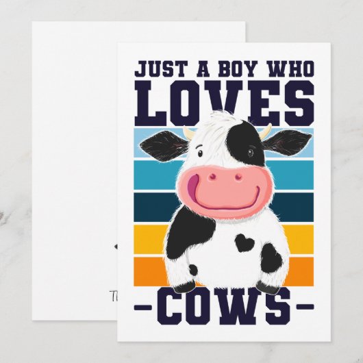 牛を愛する少年 招待状 (正面/裏面)