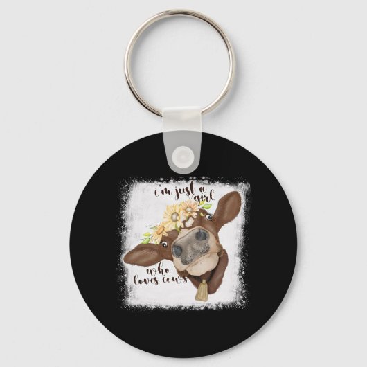 牛を愛するImジャスト女の子Shirt Cow Lov キーホルダー (正面)