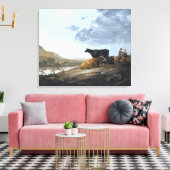牛を持つ若い牧夫 キャンバスプリント (インサイチュ (リビング))