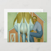 牛を搾乳する少年， 1932 by Grant Wood ポストカード (正面/裏面)