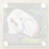 牛を操縦するフランツ・マーク ガラスコースター (裏面)