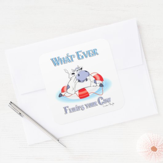 牛を浮かせるものは何でも3 スクエアシール (封筒)