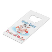 牛を浮かべモーる物 クレジットカード栓抜き (正面アングル)