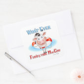 牛を浮かべモーる物 スクエアシール (封筒)