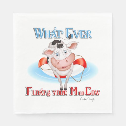 牛を浮かべモーる物 スタンダードランチョンナプキン (正面)