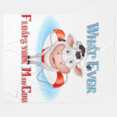 牛を浮かべモーる物 フリースブランケット (正面(横))