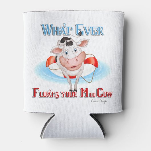 牛を浮かべモーる物 缶クーラー (正面)