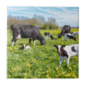 牛を牧草を食べることを用いるタンポポの十分の草原 タイル (正面)