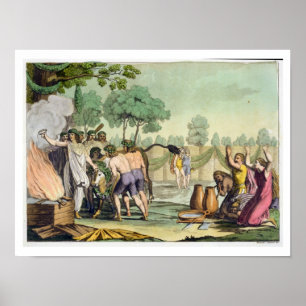 牛を犠牲にした古代のケルトまたはガウルス, c.1800-1 ポスター