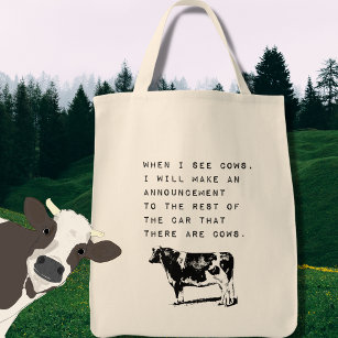 牛を見るとき、牛の恋人ミーム トートバッグ