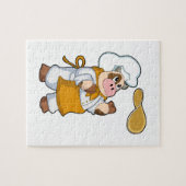 牛を調理師に生地 ジグソーパズル (横)