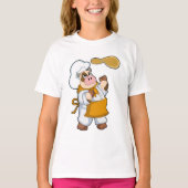 牛を調理師に生地 Tシャツ (正面)