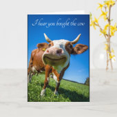 牛を買った おめでとう プロポーズ カード (黄色い花)