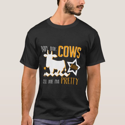 牛を買って 私を褒めて 牛 Tシャツ (正面)