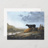 牛を連れた若い牧民 ポストカード (正面/裏面)