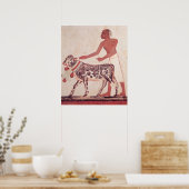 牛を連れて犠牲にする農民 ポスター (キッチン)