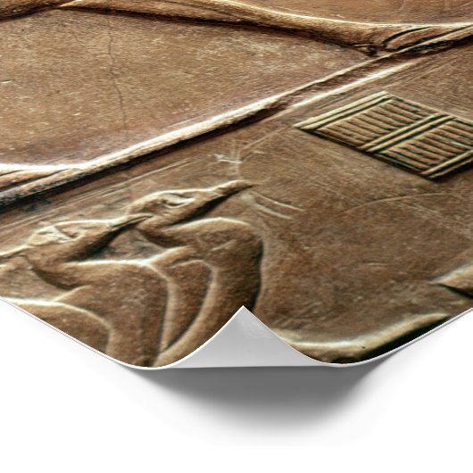 牛を連れて行く農民を描いたレリーフ、 浮き彫り ポスター (角)