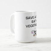 牛を食べます菜食主義のマグのtheholycowprojectを救って下さい コーヒーマグカップ (正面左)