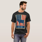 牛アメリカ国旗 Tシャツ (正面フル)