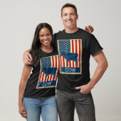 牛アメリカ国旗 Tシャツ (ユニセックス)