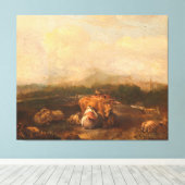 牛イタリアンの風景， Nicolaes van Helt キャンバスプリント (インサイチュ (ウッドフロア))