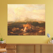 牛イタリアンの風景， Nicolaes van Helt キャンバスプリント (インサイチュ (リビング))