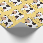 牛イラストレーションカスタム文字包装紙 ラッピングペーパー (角)