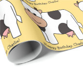 牛イラストレーションカスタム文字包装紙 ラッピングペーパー (ロールコーナー)