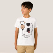 牛イラストレーションカスタム文字服 Tシャツ (正面フル)