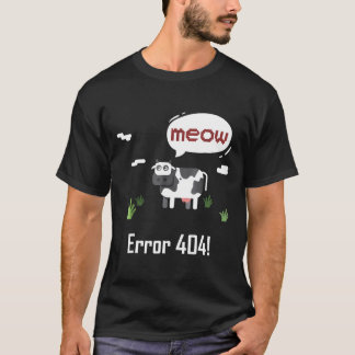 牛エラーにゃんこ牛 404 Tシャツ