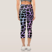 牛エレガントプリント色数々のハイウェストのカプリス カプリレギンス (裏面)