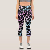 牛エレガントプリント色数々のハイウェストのカプリス カプリレギンス (正面)