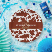 牛エレガント斑プリント農家結婚記念日 ペーパープレート (パーティー)