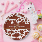 牛エレガント斑プリント農家結婚記念日 ペーパープレート (パーティー)