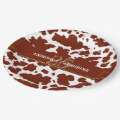 牛エレガント斑プリント農家結婚記念日 ペーパープレート (アングル)