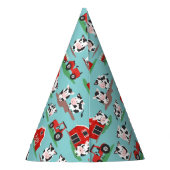 牛オンザファームバーンドトラクター誕生日 パーティーハット (裏面)