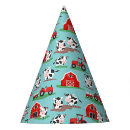 牛オンザファームバーンドトラクター誕生日 パーティーハット