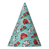 牛オンザファームバーンドトラクター誕生日 パーティーハット (左)