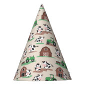 牛オンザファームバーンドトラクター誕生日 パーティーハット (正面)