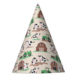 牛オンザファームバーンドトラクター誕生日 パーティーハット