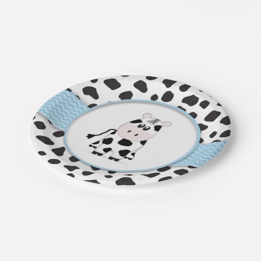 牛カウボーイのベビーシャワーのプレート ペーパープレート (アングル)