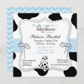 牛カウボーイのベビーシャワーの招待状 招待状 (正面/裏面)