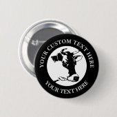 牛カスタム文字クラシック丸ボタン 缶バッジ (正面&裏面)
