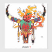 牛カラフルスカル シール (シート)