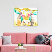 牛カラフルデザイン キャンバスプリント (インサイチュ (リビング))