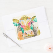 牛カラフルデザイン スクエアシール (封筒)