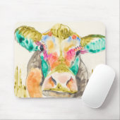 牛カラフルデザイン マウスパッド (マウス)