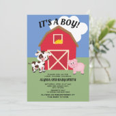 牛カラフル豚納屋周囲の庭 招待状 (スタンド正面)